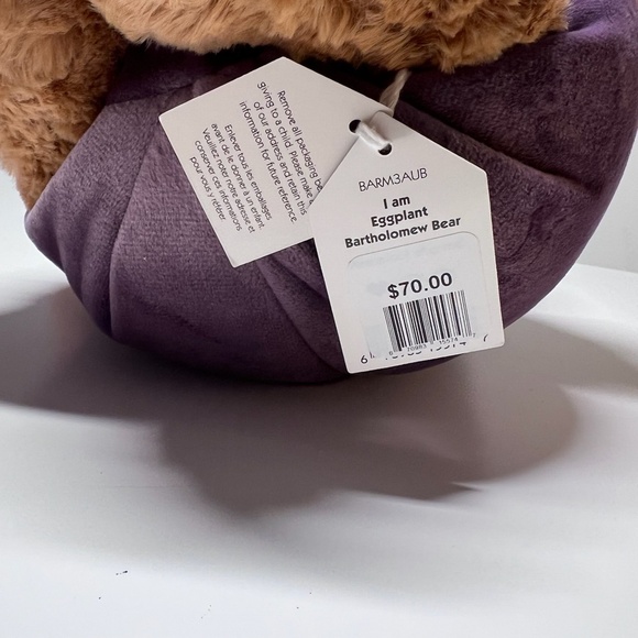 BNWT RARE Jellycat EGGPLANT BARTHOLOMEW BEAR RETIRED brown stuffed toy cute - Picture 5 of 5